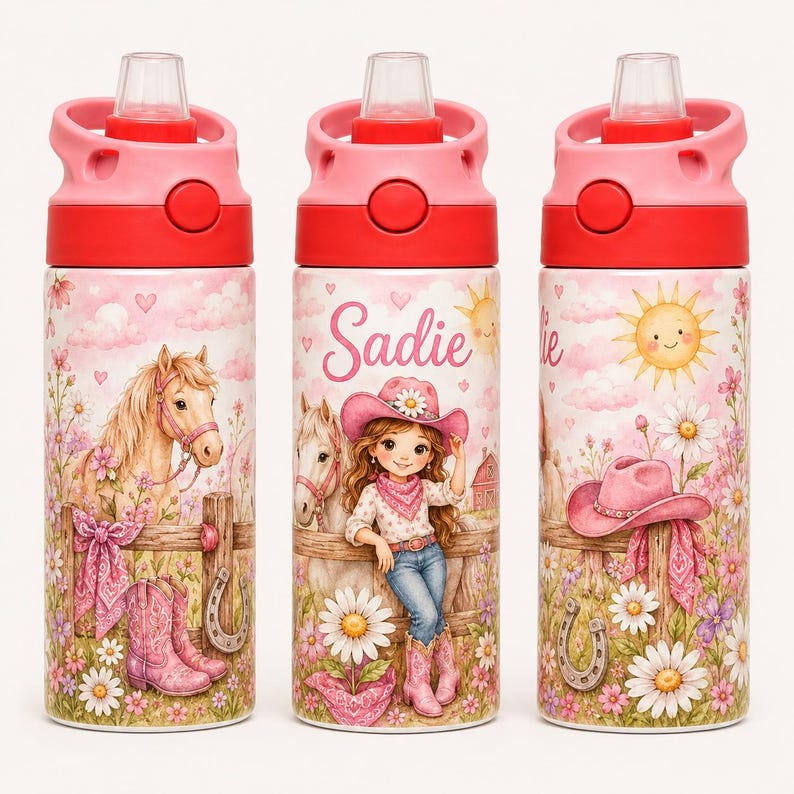 Personalized Cowgirl Water Bottle