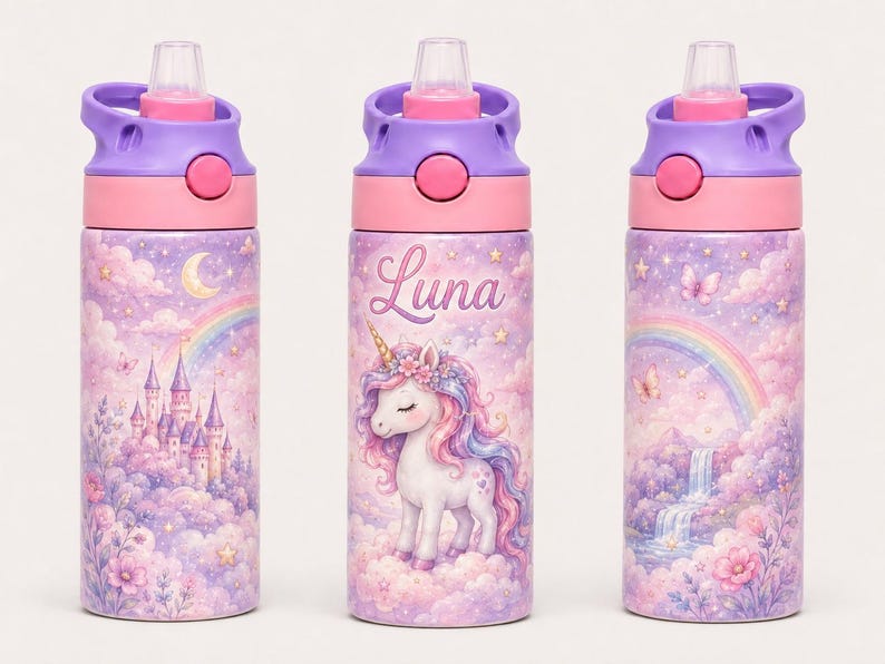 Personalized Unicorn Water Bottle